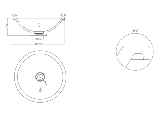 Встраиваемая раковина Salini Marea 05 S-Stone 1802205M 42см белый матовый